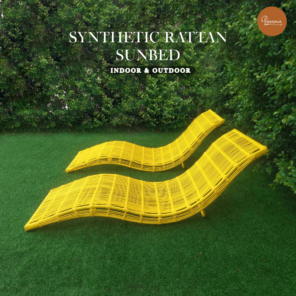เตียงริมสระ หวายเทียม PAREENA DECOR รุ่น GOLDEN COAST สีเหลือง_2